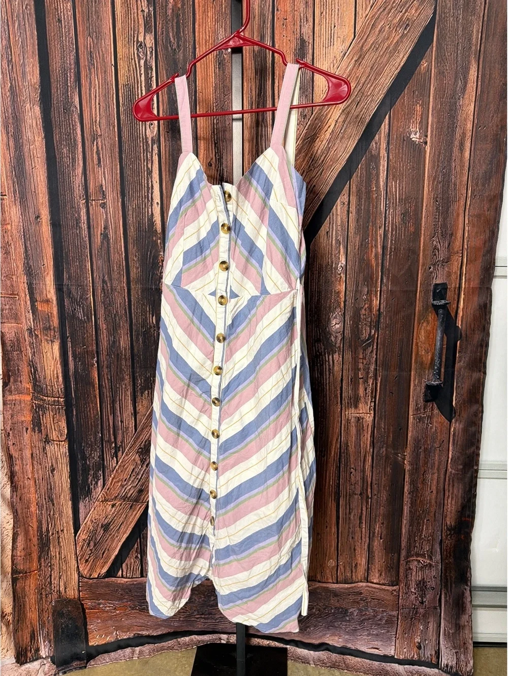 Harper Heritage Striped Button-Front Midi Dress Size M